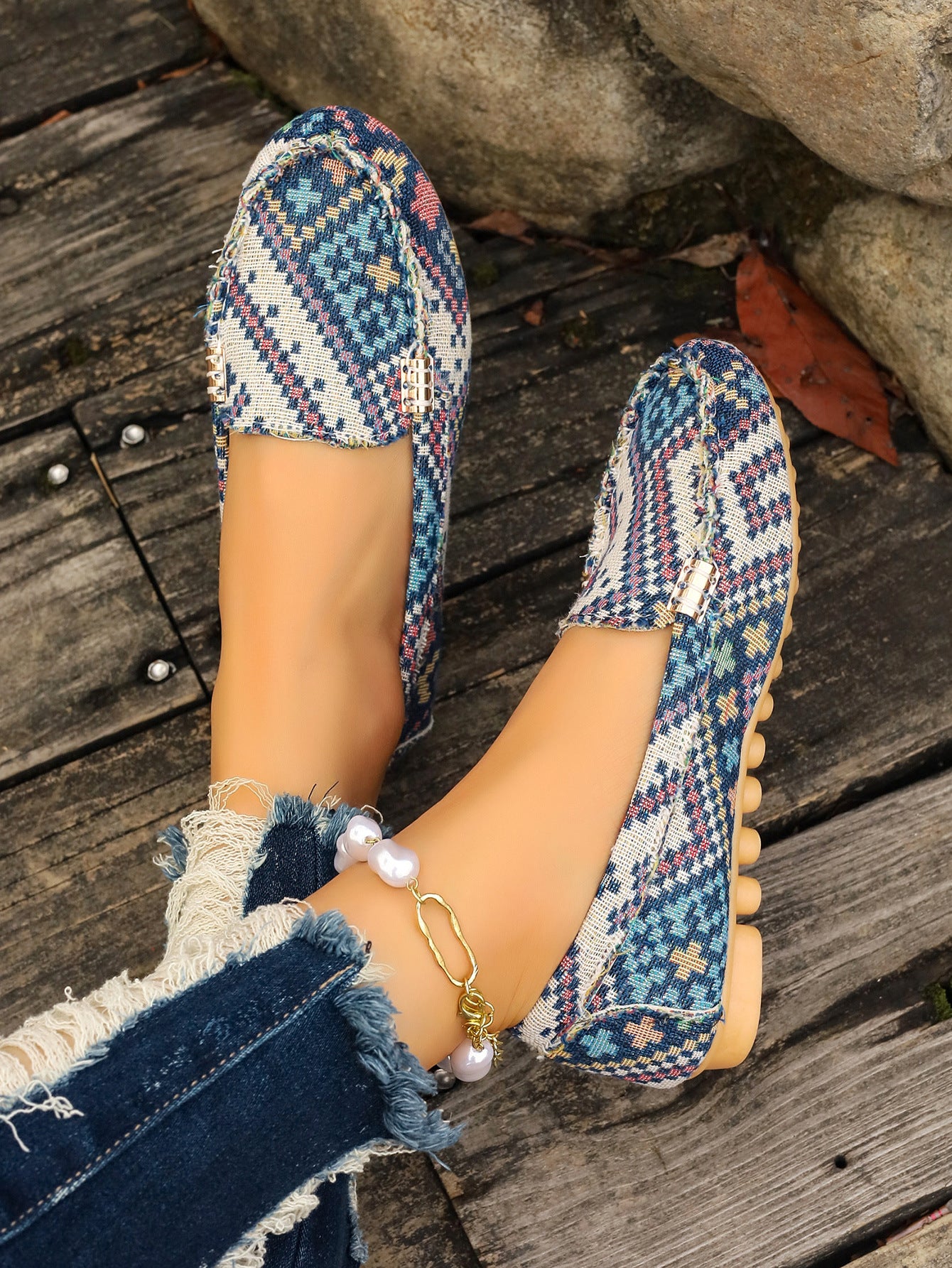 Arrival Color Matching Cloth Surface Lazy Flat Pumps Women Ethnic Low Cut Breathable Lazy Work Shoes - kinko Global Holdings inc