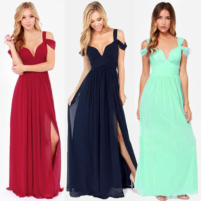 Long Floor Length Elegant Greek Style Pleated Dress - kinko