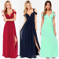 Long Floor Length Elegant Greek Style Pleated Dress - kinko