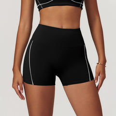 Sollinarry Nude Feel Tight Yoga Shorts High Waist Hip Lift Outer Wear Fitness Shorts Women Running Workout Pants
