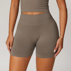 Sollinarry Seamless Tight High Waist Yoga Shorts Peach Hip Women Hip Lifting Fitness Shorts Outdoor Running Shorts
