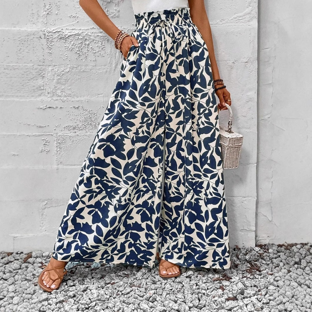 New Waist-tight Summer Long Draping Effect Long Culottes For Women - kinko