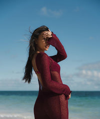 Sexy See Through Backless Slim Fit Comfortable Beach Beach Cover Up Bohemian Woolen Dress