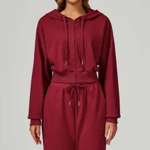 Autumn Winter Zipper Sports Sweater Hooded Casual Loose All Matching Hoodie Women Running Fitness Sportswear