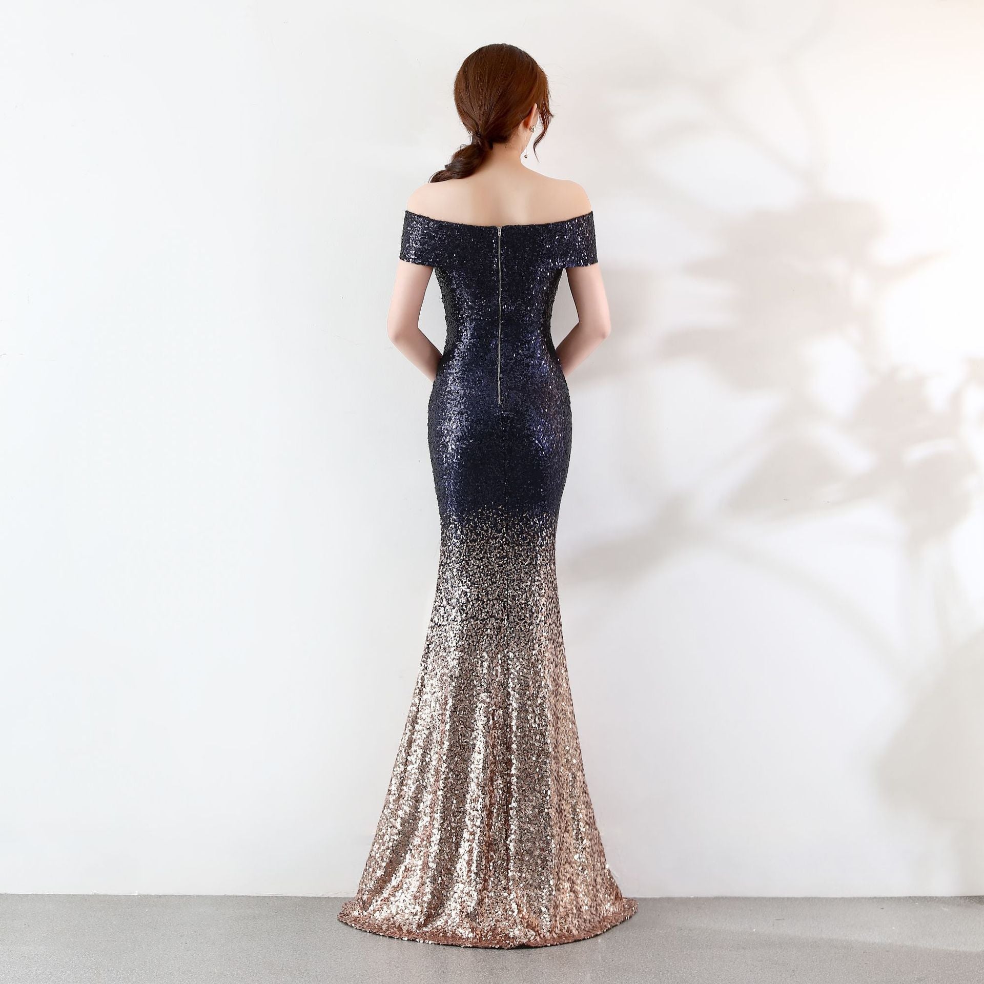 Birthday Party Dress Slimming Host Long Dress - kinko