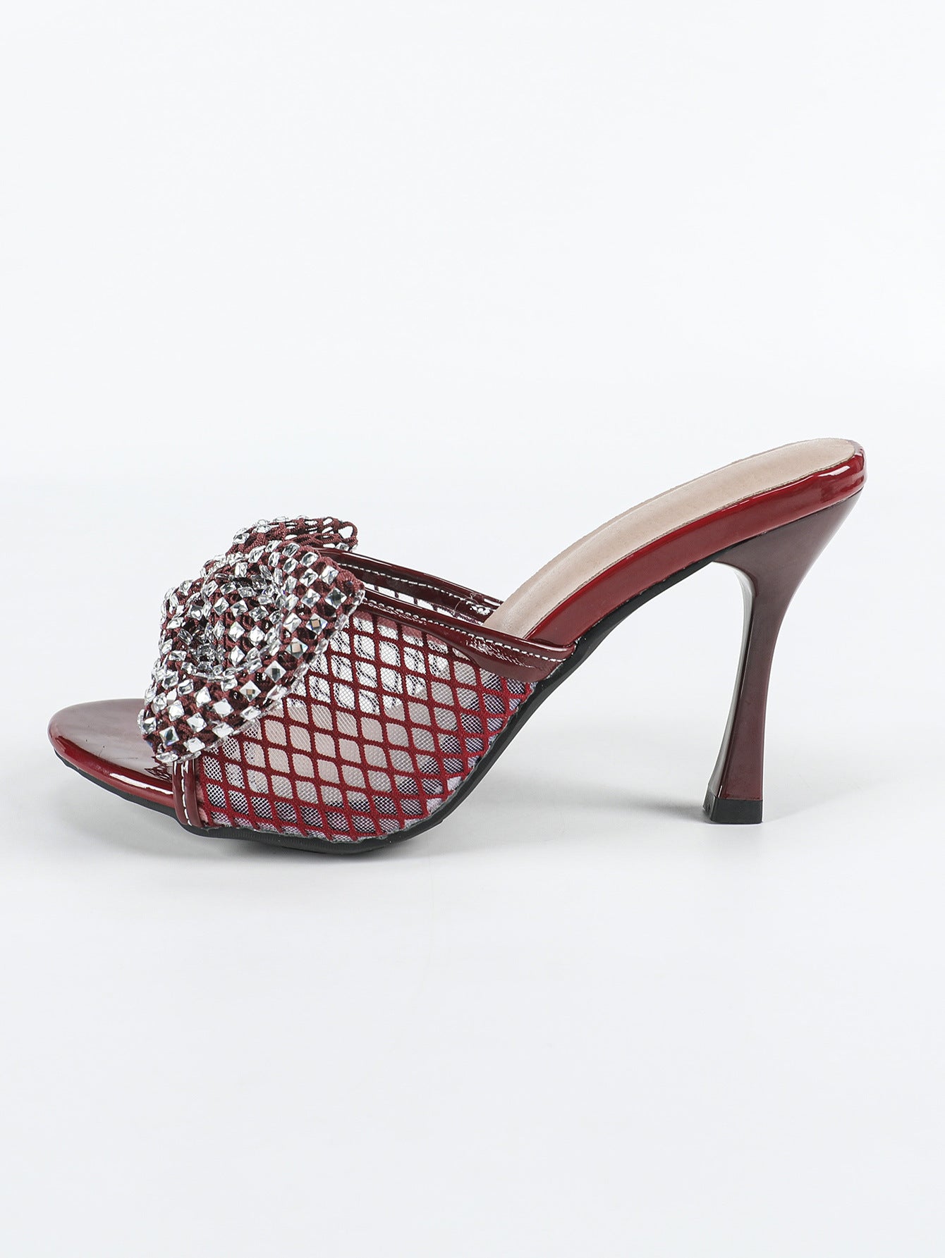 Summer 9cm High Heel Stiletto Mesh Slippers Women Sandals Open Toe Bow Women Shoes - kinko Global Holdings inc