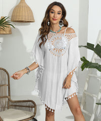 Women Ruffled Dress Women Clothing Hand Crocheting Stitching Tassel Beach Beach Cover Up