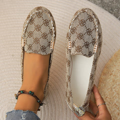 Arrival Color Matching Cloth Surface Lazy Flat Pumps Women Ethnic Low Cut Breathable Lazy Work Shoes - kinko Global Holdings inc