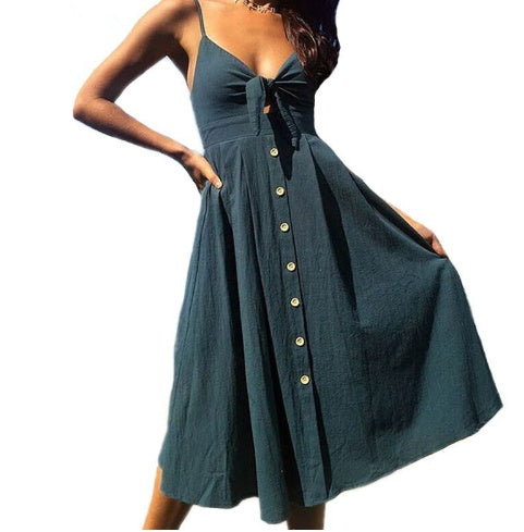 Women Summer Dresses Sleeveless Backless Strap Long Close-fitting Sheath Female Party Evening Dresses Vestidos - kinko