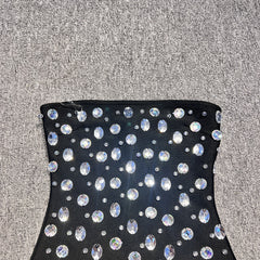 Off-shoulder Diamond-embedded Tube Top Party Dress - kinko