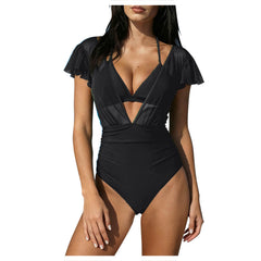 Swimwear Women Solid Color Split Sexy Bikini Swimsuit - kinko Global Holdings inc