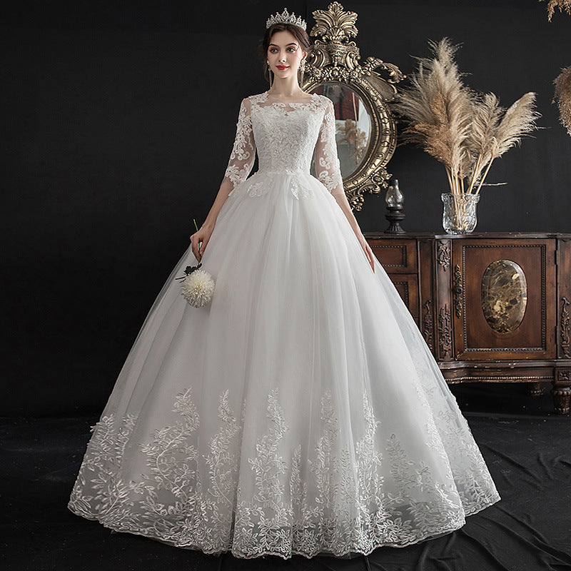One-shoulder Dream Slim Sleeve Lace Bride - kinko
