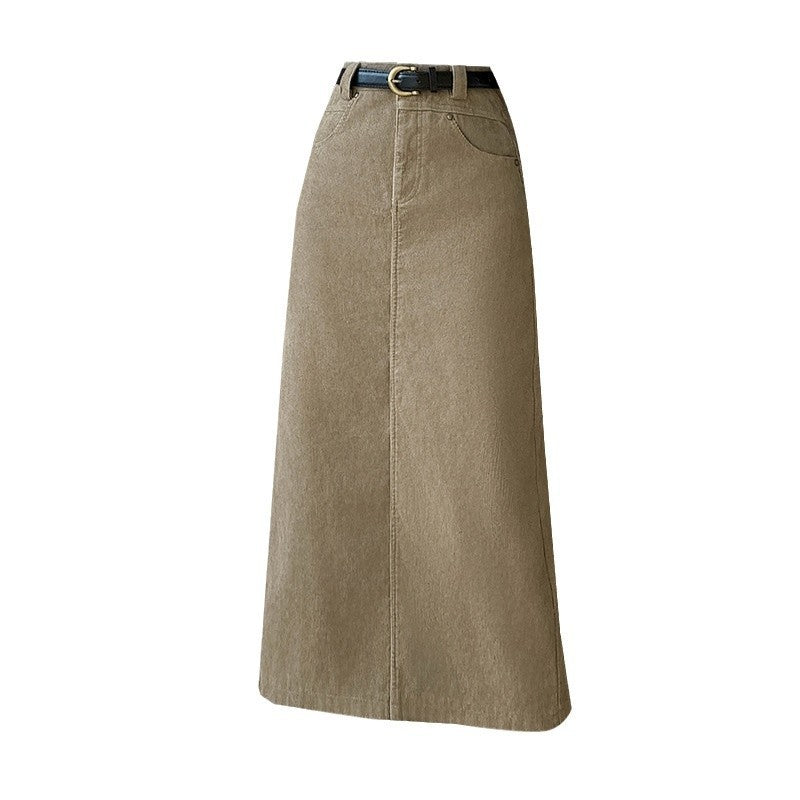 Skirt Retro High Waist A- Line Sheath Straight Skirt - kinko