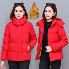 Fall Winter Hooded Cotton-padded Clothes For Plus Size Women