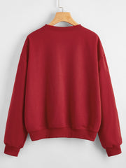 Christmas New Long Sleeve Sweatshirt Loose Girl Cartoon Sweatshirt Round Neck Printed