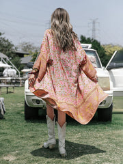 Batch Loose Positioning Printed Shawl Kimono MidLength Women - kinko Global Holdings inc