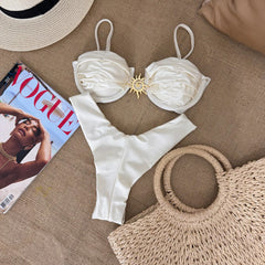 Bikini Sexy Bikini Solid Color Push up Split Women Swimsuit Swimsuit Women