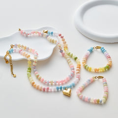 Arrival Natural Stone Handmade Beaded Niemai Design Fresh Sweet Beauty Bracelet Necklace Women