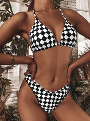 Mesh Grid Sexy Three Piece Set