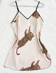 Sexy Casual Homewear Emulation Silk Nightgown Pajamas Simple Cardigan Lace Bathrobe Women