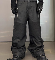 Black Glue Brush Wax Machine Pleated Knee Pads - kinko