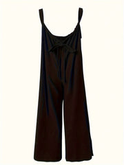 Plus Size Solid Color Pocket Overalls Casual Women's Pants - kinko