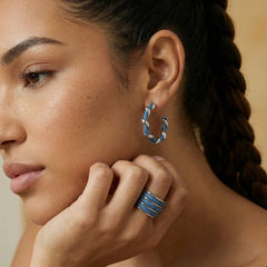 Denim Twist Hoops - kinko Global Holdings inc
