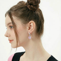 Pink Heart Drop Hoops - kinko Global Holdings inc