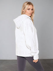 Women Casual Hooded Zipper Polyester Knitted Women Casual Solid Color Original Coat