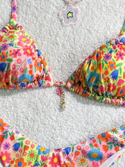 Bikini Small Floral Fresh Sexy Bikini Split Swimsuit Swimwear Women