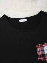Pajamas Women Spring Autumn Plaid Casual Short Sleeved Summer Ladies Homewear Five Piece Set