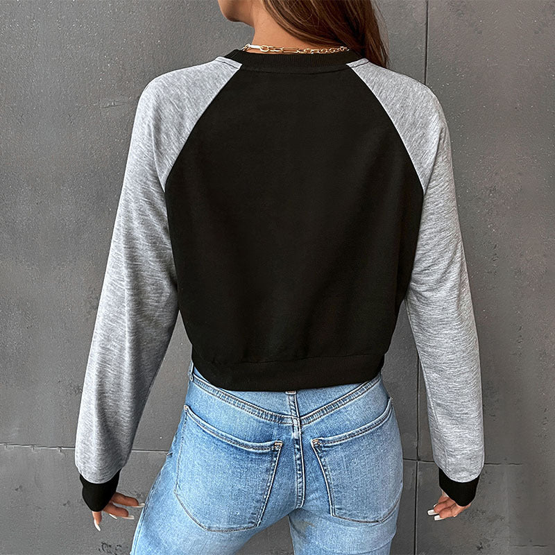 Autumn Women Clothing Long Sleeve Short Autumn Sweatshirt - kinko Global Holdings inc