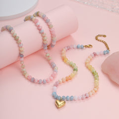 Arrival Natural Stone Handmade Beaded Niemai Design Fresh Sweet Beauty Bracelet Necklace Women