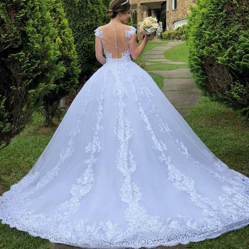 Wedding Dress White Vintage Lace Wedding Dress - kinko
