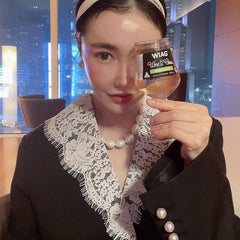 Pearl Button Lace Lace Lapel Blazer Women - kinko