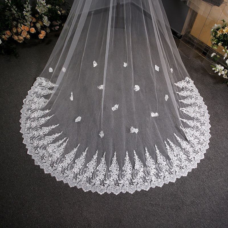 Lace Lace Wedding Dress Trailing Bridal Headdress - kinko