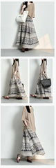 Color Contrast Patchwork Skirt Design Sense Niche Slimming Large Hem A- Line Dress - kinko