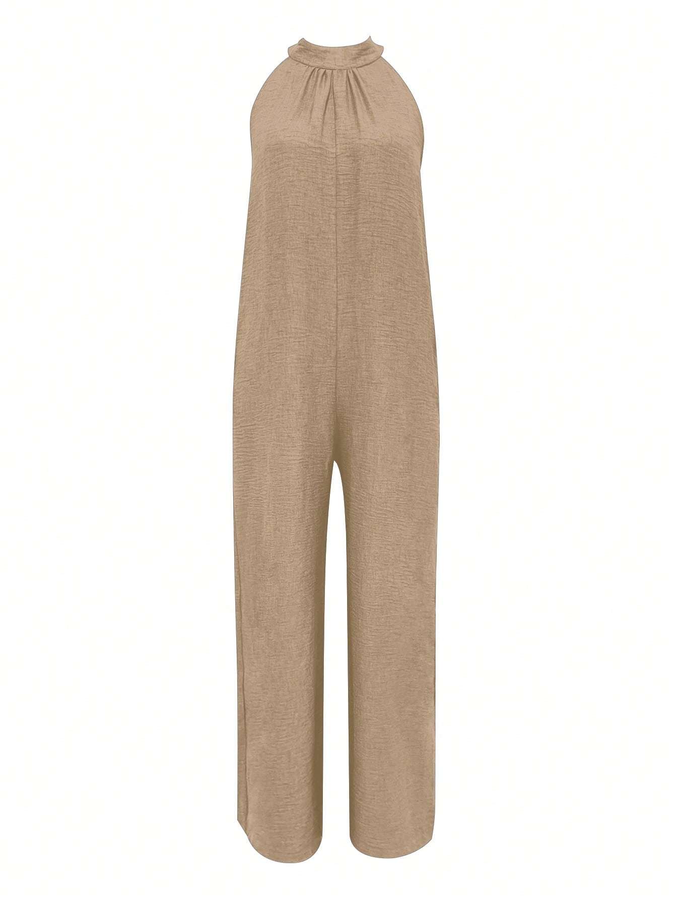 Sleeveless Halter Ruffled Young Women's Jumpsuit - kinko