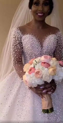 Ball Gown Wedding Dress Long Sleeves Bridal Gown - kinko