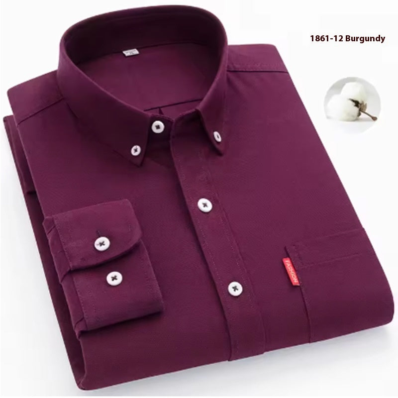 Pure Cotton Washed Oxford Woven Shirts Men - kinko
