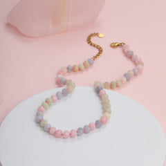 Arrival Natural Stone Handmade Beaded Niemai Design Fresh Sweet Beauty Bracelet Necklace Women