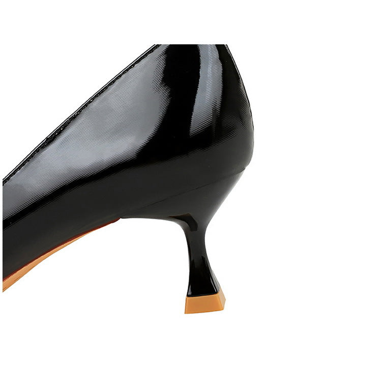 Diamond Bow Classy High Heels Pointed Stiletto Heel Shallow Mouth Thin Shoes Women - kinko Global Holdings inc