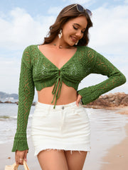 Summer Women Clothing Colorful Dyed Hollow Out Cutout Bikini Beach Dress Blouse