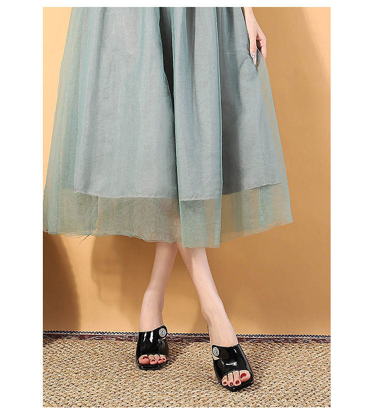 Stylish Peep Toe Chunky Heel High Heel Hollow Out Cutout Rhinestone Sandals Women - kinko Global Holdings inc