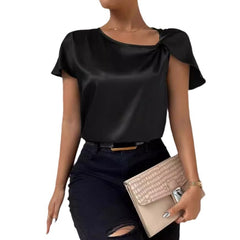 Women's Fashion Solid Color Loose-fitting Versatile Top - kinko