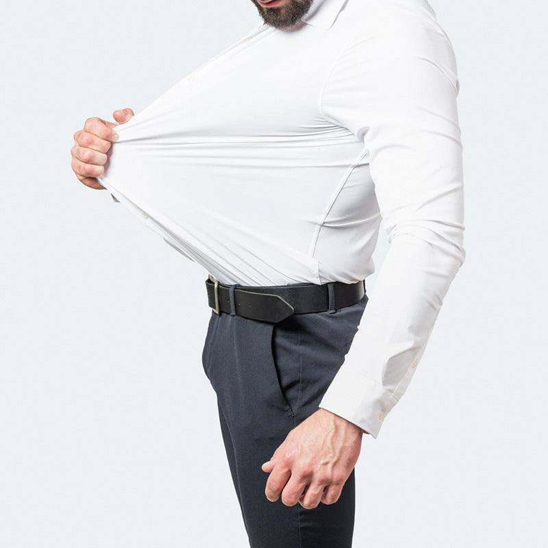 Solid Color Simple Business Thin Lining Shirt - kinko
