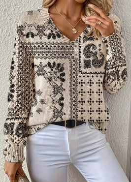 Printed Casual Cape Coat Cardigan Sweater - kinko