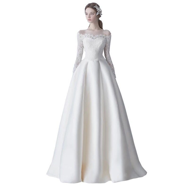 Korean Style Simple Long-sleeved Trailing European And American Summer Women - kinko