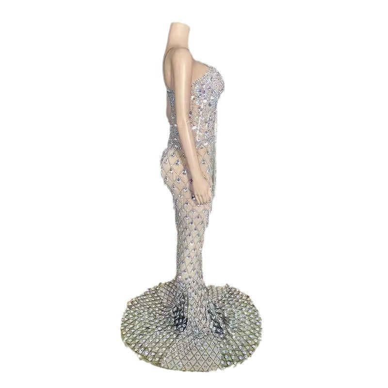 No Back Traceless Sexy Elegant Fishtail Gown - kinko