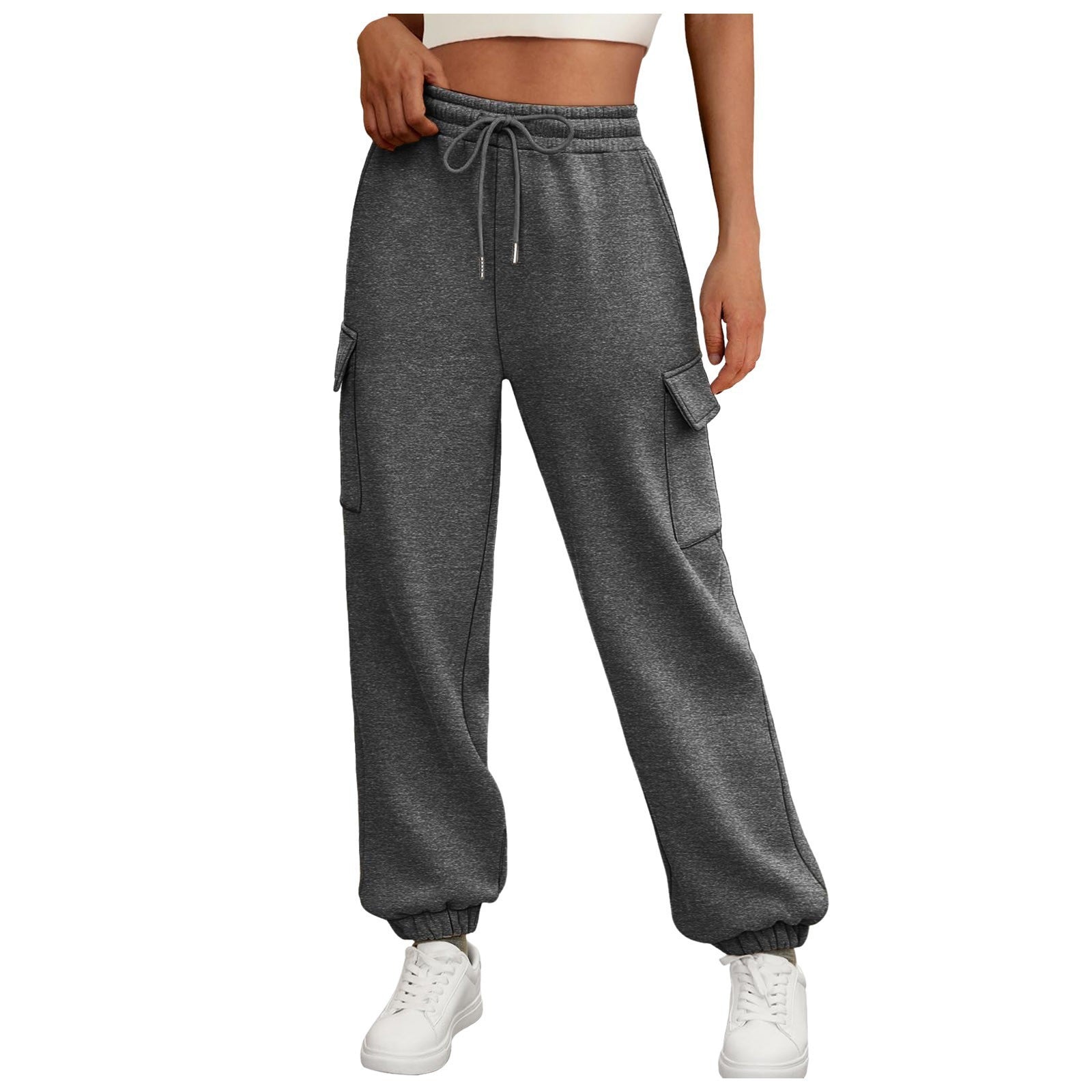 Women's Sweatpants Fleece Lined Baggy Athletic Jogger Trousers With Pockets Fall Casual Trendy Cargo Pants Fall Outfits - kinko Global Holdings inc